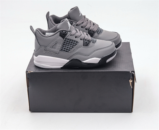 Youth Running weapon Super Quality Air Jordan 4 Grey Shoes 040